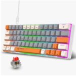 ⁦كيبورد جيمنج ميكانيكي لوحة مفاتيح محمولة ب-63 مفتاحًا وإضاءة خلفية Rgb تشغيل الألعاب، لوحة مفاتيح مكتب صغيرة مدمجة مزودة بمفت⁩ - الصورة ⁦3⁩