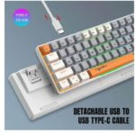 ⁦كيبورد جيمنج ميكانيكي لوحة مفاتيح محمولة ب-63 مفتاحًا وإضاءة خلفية Rgb تشغيل الألعاب، لوحة مفاتيح مكتب صغيرة مدمجة مزودة بمفت⁩ - الصورة ⁦7⁩