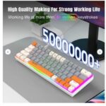 ⁦كيبورد جيمنج ميكانيكي لوحة مفاتيح محمولة ب-63 مفتاحًا وإضاءة خلفية Rgb تشغيل الألعاب، لوحة مفاتيح مكتب صغيرة مدمجة مزودة بمفت⁩ - الصورة ⁦8⁩