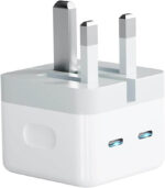 ادابتر ابل تقليد درجة اولى جوده عالية قابس USB C مزدوج قابس شاحن سريع بقوة 50 وات للايفون النسخة البريطانية