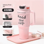 ⁦عبوة حفظ السوائل معدنية من الستان ستيل المقاوم للصداء أكواب مياه كبيرة 1لتر الحفاظ على الحرارة والبرودة⁩ - الصورة ⁦3⁩