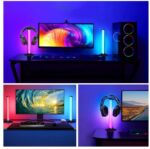 ⁦مصباح اضاءة LED RGB للجانبين مع ستاند للسماعة ، ضوء ألعاب سطح المكتب USB ، ضوء محيط متغير اللون متعدد الألوان مع حامل سماعات⁩ - الصورة ⁦2⁩