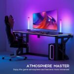 ⁦مصباح اضاءة LED RGB للجانبين مع ستاند للسماعة ، ضوء ألعاب سطح المكتب USB ، ضوء محيط متغير اللون متعدد الألوان مع حامل سماعات⁩ - الصورة ⁦5⁩