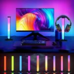 ⁦مصباح اضاءة LED RGB للجانبين مع ستاند للسماعة ، ضوء ألعاب سطح المكتب USB ، ضوء محيط متغير اللون متعدد الألوان مع حامل سماعات⁩ - الصورة ⁦6⁩