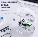 ⁦ماوس جيمنج احترافي ماوس ألعاب لاسلكي شفاف مع عرض مستوى البطارية من FREEWOLF X ZIYOU LANG A2 ، بلوتوث/2.4 جيجا هرتز لأجهزة الك⁩ - الصورة ⁦4⁩