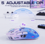 ⁦ماوس جيمنج احترافي ماوس ألعاب لاسلكي شفاف مع عرض مستوى البطارية من FREEWOLF X ZIYOU LANG A2 ، بلوتوث/2.4 جيجا هرتز لأجهزة الك⁩ - الصورة ⁦8⁩