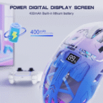 ⁦ماوس جيمنج احترافي ماوس ألعاب لاسلكي شفاف مع عرض مستوى البطارية من FREEWOLF X ZIYOU LANG A2 ، بلوتوث/2.4 جيجا هرتز لأجهزة الك⁩ - الصورة ⁦9⁩