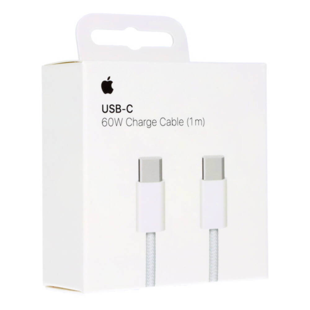 10852-products-678f316ae557b.jpg كيبل شحن ابل الاصلي وكالة كابل شحن منسوج من USB-C إلى USB-C بقوة 60 وات من Apple، بطول 1 متر، باللون الأبيض | MQKJ3FE/A - الصورة 1