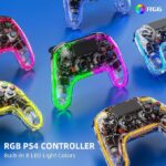⁦جهاز تحكم بلايستيشن4 احترافي مع ازرار خلف والتيربو مع بلوتوث للهواتف وحدة تحكم PS4 من Porodo Gaming Crystal Shell PS4، PS3، ا⁩ - الصورة ⁦3⁩
