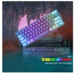 ⁦كيبورد جيمنج لوحة مفاتيح ميمبرين صغيرة محمولة بلون أزرق داكن ب- 61 مفتاحًا وإضاءة Rgb خلفية مناسبة لجهاز الكمبيوتر المكتبي في⁩ - الصورة ⁦2⁩