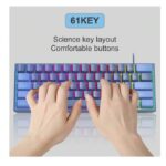 ⁦كيبورد جيمنج لوحة مفاتيح ميمبرين صغيرة محمولة بلون أزرق داكن ب- 61 مفتاحًا وإضاءة Rgb خلفية مناسبة لجهاز الكمبيوتر المكتبي في⁩ - الصورة ⁦3⁩