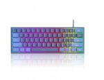 ⁦كيبورد جيمنج لوحة مفاتيح ميمبرين صغيرة محمولة بلون أزرق داكن ب- 61 مفتاحًا وإضاءة Rgb خلفية مناسبة لجهاز الكمبيوتر المكتبي في⁩ - الصورة ⁦7⁩