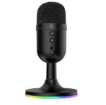 ⁦مايك جيمنج ميكروفون USB متعدد الاتجاهات من Porodo Gaming مع زر كتم الصوت وأضواء RGB، متوافق مع Windows وMac، واجهة USB 2.0، ا⁩ - الصورة ⁦4⁩