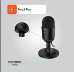 ⁦مايك جيمنج ميكروفون USB متعدد الاتجاهات من Porodo Gaming مع زر كتم الصوت وأضواء RGB، متوافق مع Windows وMac، واجهة USB 2.0، ا⁩ - الصورة ⁦6⁩