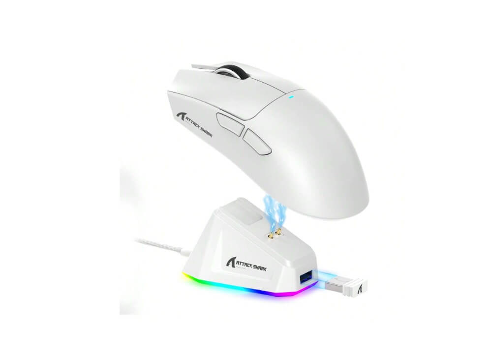 10890-products-67b75c2d33dde.jpeg ماوس جيمنج FREEWOLF فأرة ألعاب لاسلكية FREEWOLF Attack Shark X11 خفيفة جدًا بوزن 59 جرام، بقاعدة شحن مغناطيسية مع إضاءة RGB، - الصورة 1