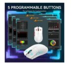 ⁦ماوس جيمنج FREEWOLF فأرة ألعاب لاسلكية FREEWOLF Attack Shark X11 خفيفة جدًا بوزن 59 جرام، بقاعدة شحن مغناطيسية مع إضاءة RGB،⁩ - الصورة ⁦3⁩