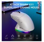 ⁦ماوس جيمنج FREEWOLF فأرة ألعاب لاسلكية FREEWOLF Attack Shark X11 خفيفة جدًا بوزن 59 جرام، بقاعدة شحن مغناطيسية مع إضاءة RGB،⁩ - الصورة ⁦5⁩