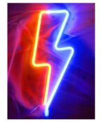 اضاءة البرق زخرفة نيون على شكل برق ، يعمل بالبطارية و USB، لمبة ديكور حائط/غرفة نوم مبتكرة بتقنية LED للأطفال، عيد الميلاد،