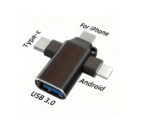 ⁦وصلة محول Otg 3 في 1 من النوع C و Micro Usb و Lightning 3.0 Otg محول بيانات Usb 3.0 لا يتطلب تنزيل تطبيق للأجهزة اللوحية ومحر⁩ - الصورة ⁦3⁩