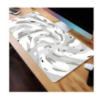 ماوس باد جيمننج  قياس 30*90 سم وسادة فئران بتصميم فني سائل مجرد أبيض وأسود رمادي كبيرة لألعاب وسادة مكتب للفأرة متعددة الأحجا