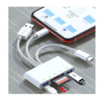 وصلة هاتف محول USB OTG متعدد الاستخدامات 5 في 1 بمنفذ للشحن ، مناسب للهواتف/الأجهزة اللوحية لقارئ بطاقة SD/TF ، متوافق مع iPh