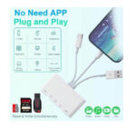 ⁦وصلة هاتف محول USB OTG متعدد الاستخدامات 5 في 1 بمنفذ للشحن ، مناسب للهواتف/الأجهزة اللوحية لقارئ بطاقة SD/TF ، متوافق مع iPh⁩ - الصورة ⁦5⁩