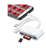 ⁦وصلة هاتف محول USB OTG متعدد الاستخدامات 5 في 1 بمنفذ للشحن ، مناسب للهواتف/الأجهزة اللوحية لقارئ بطاقة SD/TF ، متوافق مع iPh⁩ - الصورة ⁦6⁩