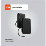 ⁦باور بانك بورودو 10000 مللي أمبير في الساعة مدمج بنوع C وحامل - أسود⁩ - الصورة ⁦2⁩
