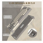 ⁦كيبورد جيمنج لاسلكي احساس ميكانيكي لوحة مفاتيح لألعاب بوضعين بلوتوث 5.0/2.4جيجا هرتز ، قابلة لإعادة الشحن مضادة للأشباح بي بي⁩ - الصورة ⁦3⁩