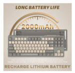 ⁦كيبورد جيمنج لاسلكي احساس ميكانيكي لوحة مفاتيح لألعاب بوضعين بلوتوث 5.0/2.4جيجا هرتز ، قابلة لإعادة الشحن مضادة للأشباح بي بي⁩ - الصورة ⁦5⁩