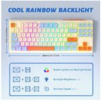 ⁦كيبورد جيمنج لاسلكي احساس ميكانيكي لوحة مفاتيح لألعاب بوضعين بلوتوث 5.0/2.4جيجا هرتز قابلة لإعادة الشحن مضادة للأشباح بي بي ت⁩ - الصورة ⁦2⁩