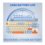 ⁦كيبورد جيمنج لاسلكي احساس ميكانيكي لوحة مفاتيح لألعاب بوضعين بلوتوث 5.0/2.4جيجا هرتز قابلة لإعادة الشحن مضادة للأشباح بي بي ت⁩ - الصورة ⁦5⁩