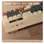 ⁦كيبورد جيمنج لاسلكي احساس ميكانيكي FREEWOLF مع شاشة عرض لوحة مفاتيح بمفاتيح متعددة الوسائط، بلوتوث 5.0⁩ - الصورة ⁦3⁩