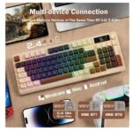 ⁦كيبورد جيمنج لاسلكي احساس ميكانيكي FREEWOLF مع شاشة عرض لوحة مفاتيح بمفاتيح متعددة الوسائط، بلوتوث 5.0⁩ - الصورة ⁦5⁩