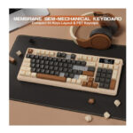 ⁦كيبورد جيمنج لاسلكي احساس ميكانيكي FREEWOLF مع شاشة عرض لوحة مفاتيح بمفاتيح متعددة الوسائط، بلوتوث 5.0⁩ - الصورة ⁦6⁩