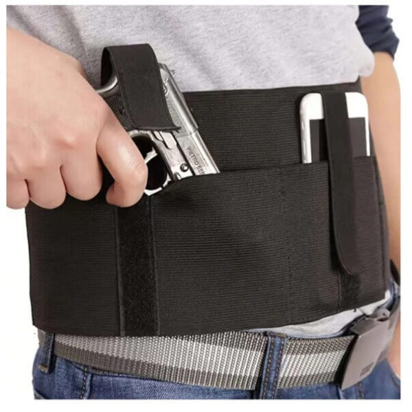 حامل السلاح للبطن غمد حافظ للسلاح قطعة واحدة - حامل مخفي مناسب للرجال والنساء مناسب للمسدسات