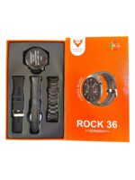 ⁦ساعة ذكية زجاج منحني ساعة ROCK 36 الذكية مع ثلاث اساور مختلفة تدعم تطبيقات الصحة والاشعارات والرياضة⁩ - الصورة ⁦4⁩