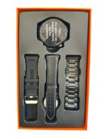 ⁦ساعة ذكية زجاج منحني ساعة ROCK 36 الذكية مع ثلاث اساور مختلفة تدعم تطبيقات الصحة والاشعارات والرياضة⁩ - الصورة ⁦7⁩