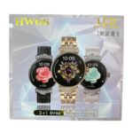 ⁦ساعة ذكية نسائية ب شاشة HW06 LED منحنية مع 3 حزام مقاس 36 مم، شحن لاسلكي (تطبيقات الصحة والرياضة والاشعارات )⁩ - الصورة ⁦3⁩