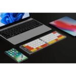 ⁦كيبورد لاسلكي محمول قابل للطي بورودو كريستال شيل، شفاف، اتصال بلوتوث، قابل للطي، 65 مفتاحًا + تخطيط عربي، بطارية ليثيوم 80 مل⁩ - الصورة ⁦3⁩