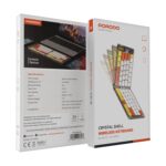 ⁦كيبورد لاسلكي محمول قابل للطي بورودو كريستال شيل، شفاف، اتصال بلوتوث، قابل للطي، 65 مفتاحًا + تخطيط عربي، بطارية ليثيوم 80 مل⁩ - الصورة ⁦4⁩