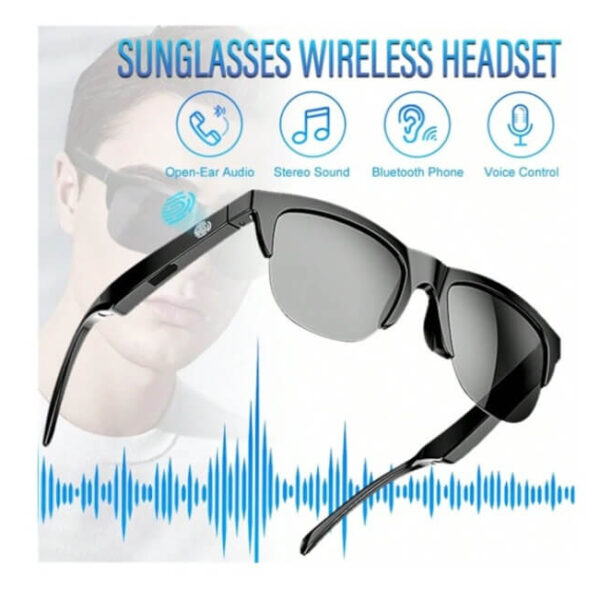 نظارة ذكية شمسية لاسلكية إصدار 5.3 - نظارات بلوتوث متعددة الوظائف مع مكالمات لاسلكية، تشغيل الموسيقى، جودة صوت عالية الوضوح،