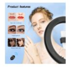 ⁦رنج لايت حلقة إضاءة LED 26 سم مع حامل ثلاثي القوائم 💡 – إضاءة احترافية لتصوير الفيديو، السيلفي، والبث المباشر!⁩ - الصورة ⁦2⁩