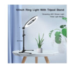 ⁦رنج لايت حلقة إضاءة LED 26 سم مع حامل ثلاثي القوائم 💡 – إضاءة احترافية لتصوير الفيديو، السيلفي، والبث المباشر!⁩ - الصورة ⁦4⁩