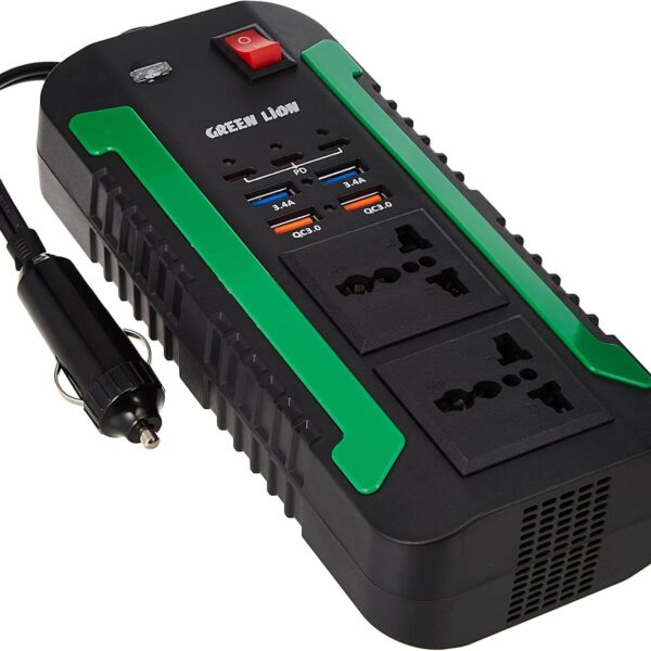 محول كهرباء للسيارات محول الطاقة سبارك 300 من جرين ليون - أسود