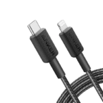 كيبل شحن انكر كابل Anker 322 USB-C إلى Lightning (مضفر بطول 6 أقدام) أسود
