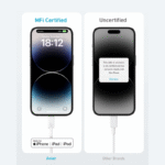 ⁦كيبل شحن انكر كابل Anker 322 USB-C إلى Lightning (مضفر بطول 6 أقدام) أسود⁩ - الصورة ⁦5⁩