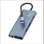 وصلة موزع USB-C 10 في 1 محترف - تحويل HDTV إلى VGA مع شحن سريع 100 وات وتوصيلات متعددة للعمل المتنقل