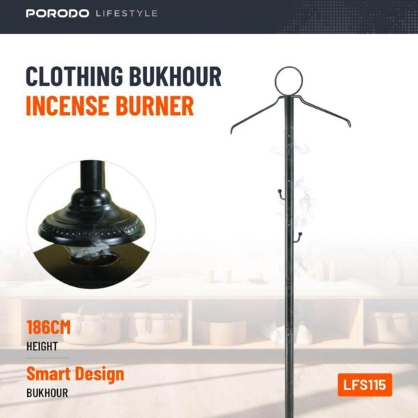 علاقة ملابس بخارية ذكية من بورودو لايف ستايل - مزيلة التجاعيد ومعطرة بارتفاع 186 سم مع قاعدة ثلاثية القوائم وتصميم مدمج للبخو