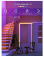 ⁦شريط اضاءة نيون بطول 5 متر برموت يتفاعل مع الاصوات ويحتوي على مودات  44 LED، سهل الاستخدام، مناسب للغرف⁩ - الصورة ⁦2⁩